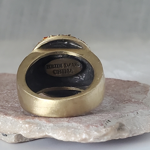 Heidi Daus Carnelian Swarovski Crystal Statement Ring - Picture 3 of 8